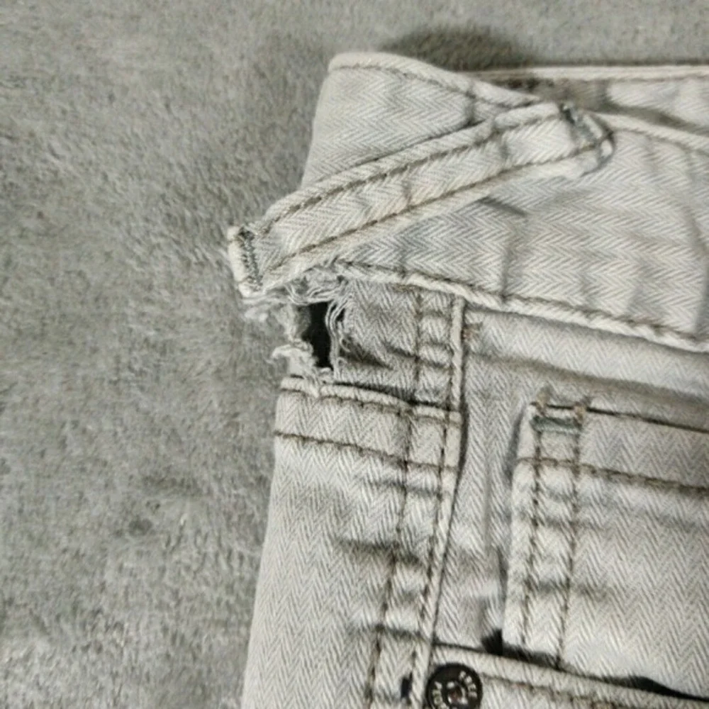 Free People Jeans Womens 30 X 26 Gray Distressed Straight Bikercore‎